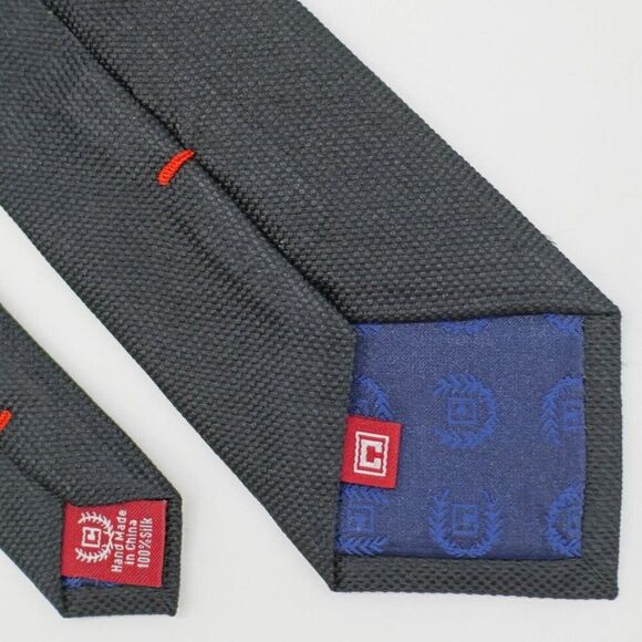 Chaps Black Check Woven Boys Silk Tie - Picture 5 of 6